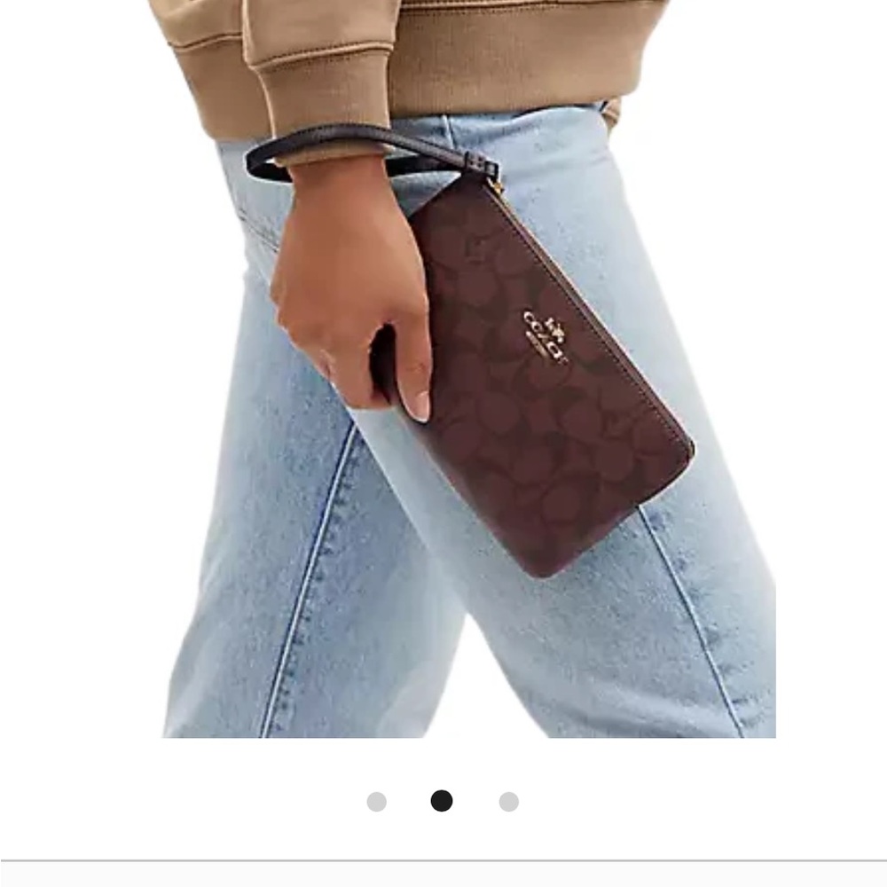 Coach Signature Chocolate Wristlet